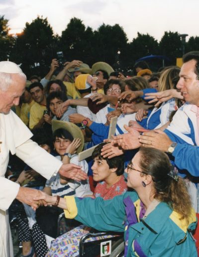 1996: Durante la visita di Papa Woytila a Como